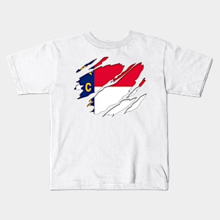 Rip Away North Carolina Flag Kids T-Shirt